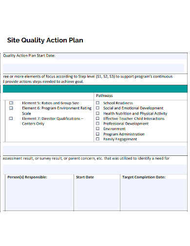 site quality action plan