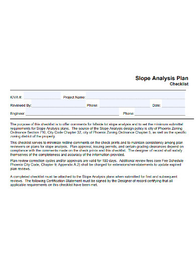 slope analysis plan