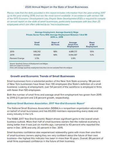 small business annual report