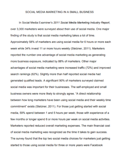 social media marketing business report