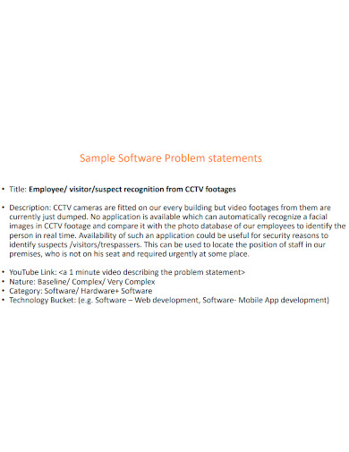 software engineering problem statement