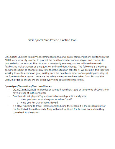 sports club action plan