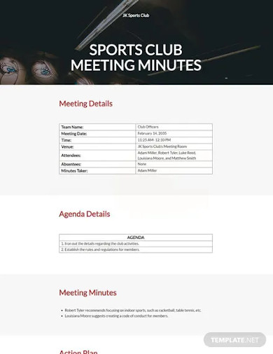 free-10-club-meeting-minutes-social-sports-investment