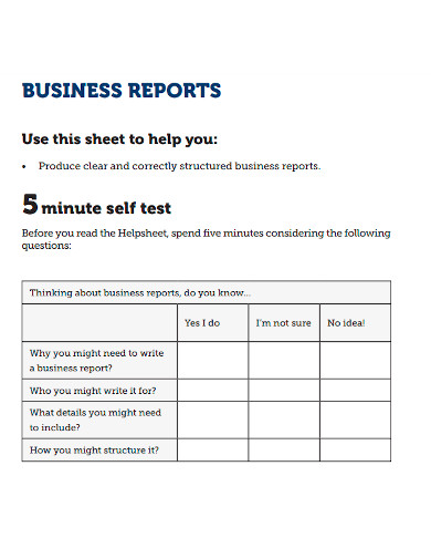 standard company business report