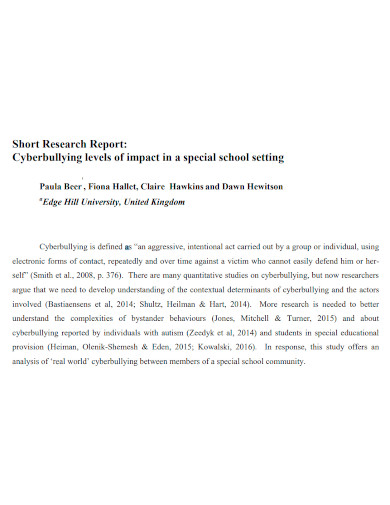 standard short research report