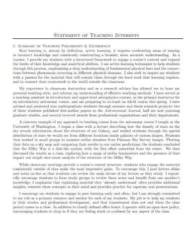 statement of teaching interest