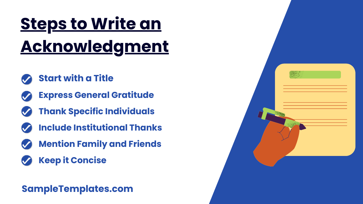 steps to write an acknowledgment