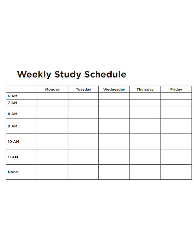 strategic weekly study schedule