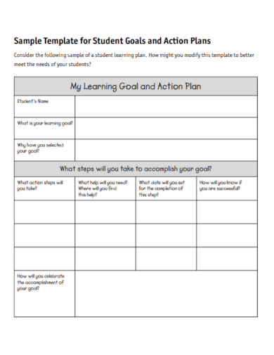 student goal action plan