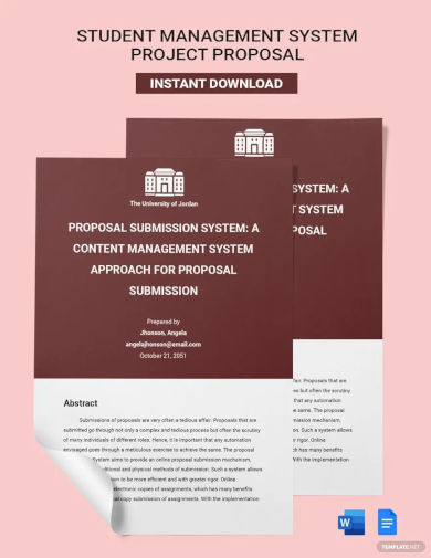 student management system project proposal template