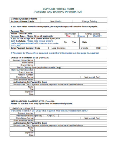 supplier company profile form