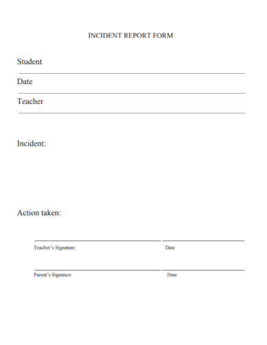 teacher incident report form
