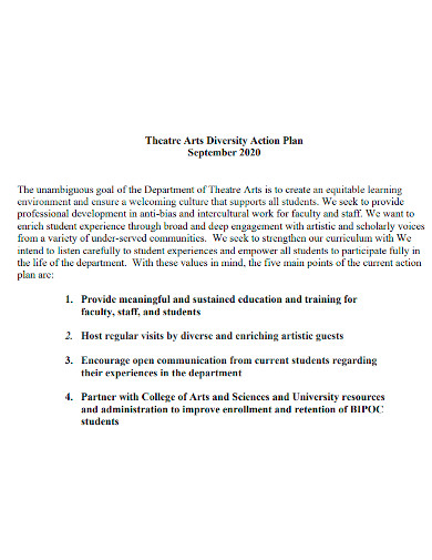 theatre arts diversity action plan