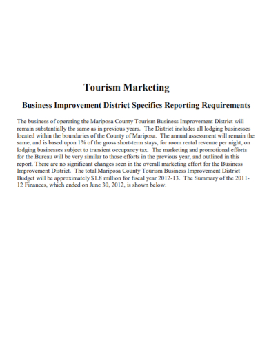 tourism marketing business report