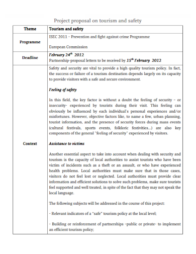 tourism research proposal sample pdf