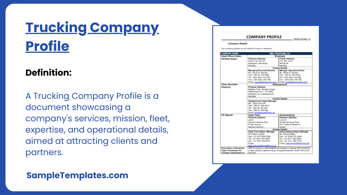 Trucking Company Profile