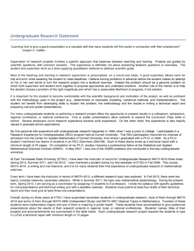 undergraduate research statement