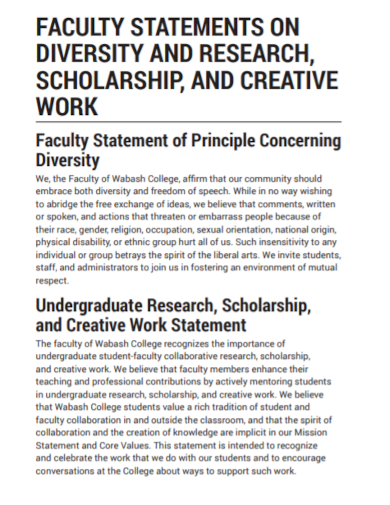 undergraduate research work statement