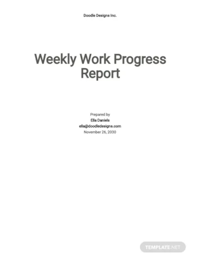 weekly work progress report template