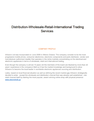 wholesale retail company profile