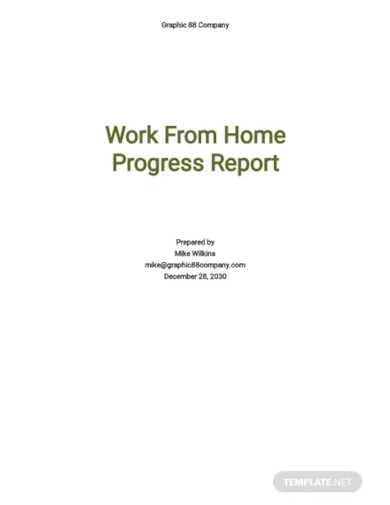 work from home progress report template
