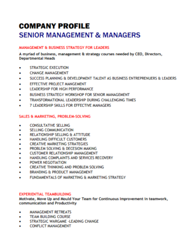 workshop management company profile