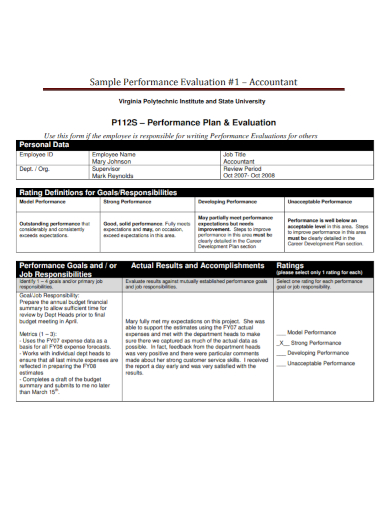 accounting performance evaluation