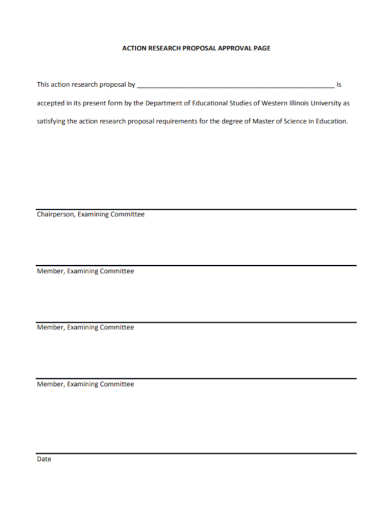 action research approval page proposal