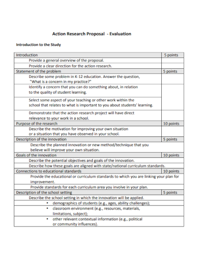 action research evaluation proposal