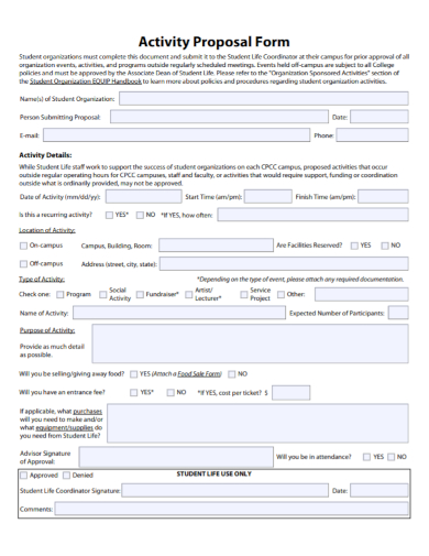 activity proposal form