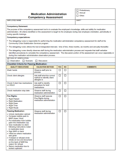 administration employee competency assessment