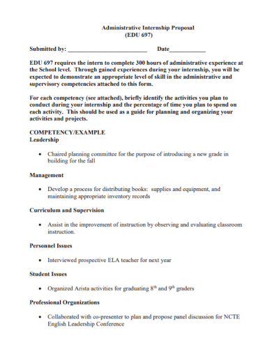 administrative internship proposal