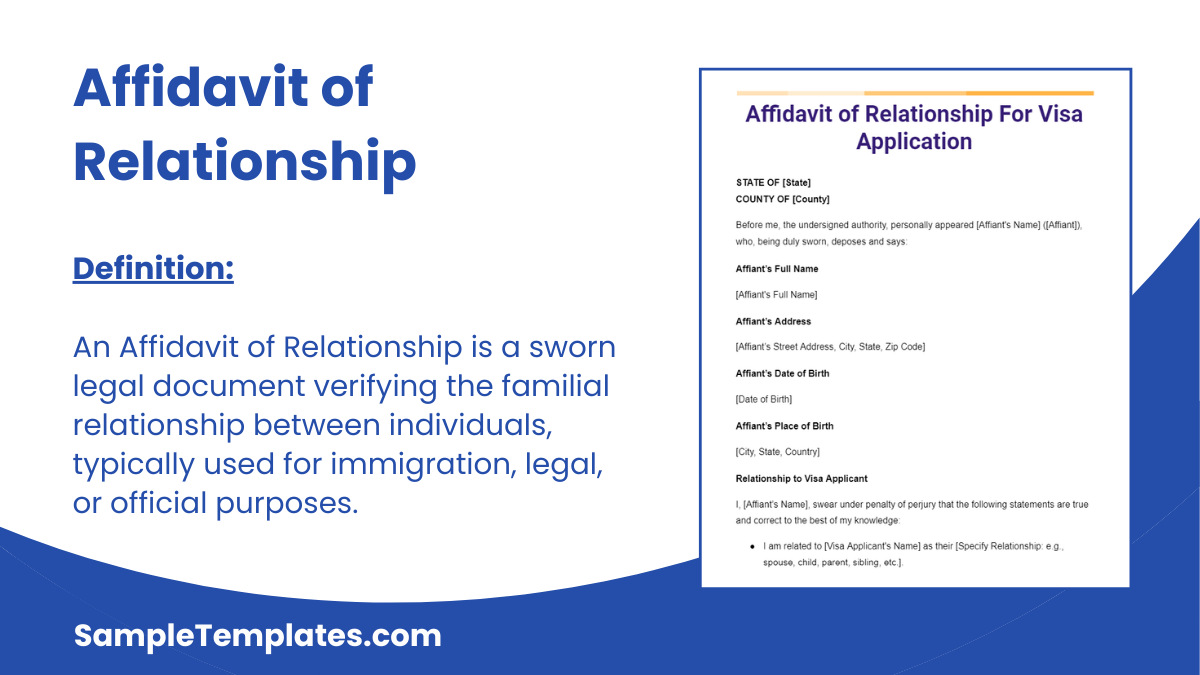 Affidavit of Relationship