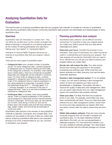 analyzing quantitative data evaluation