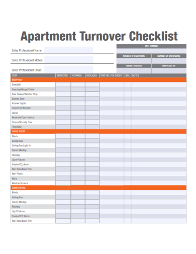 apartment turnover checklist