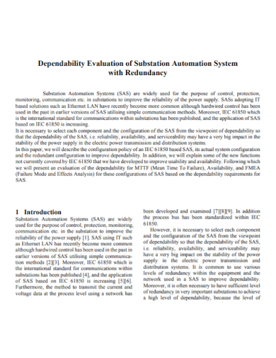 automation system dependability evaluation