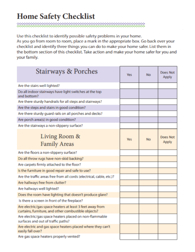 basic home safety checklist