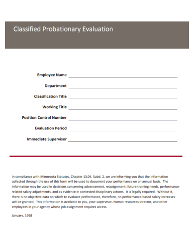 classified probationary evaluation
