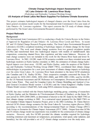 climate change hydrologic impact assessment