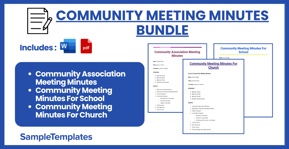 community meeting minutes bundle