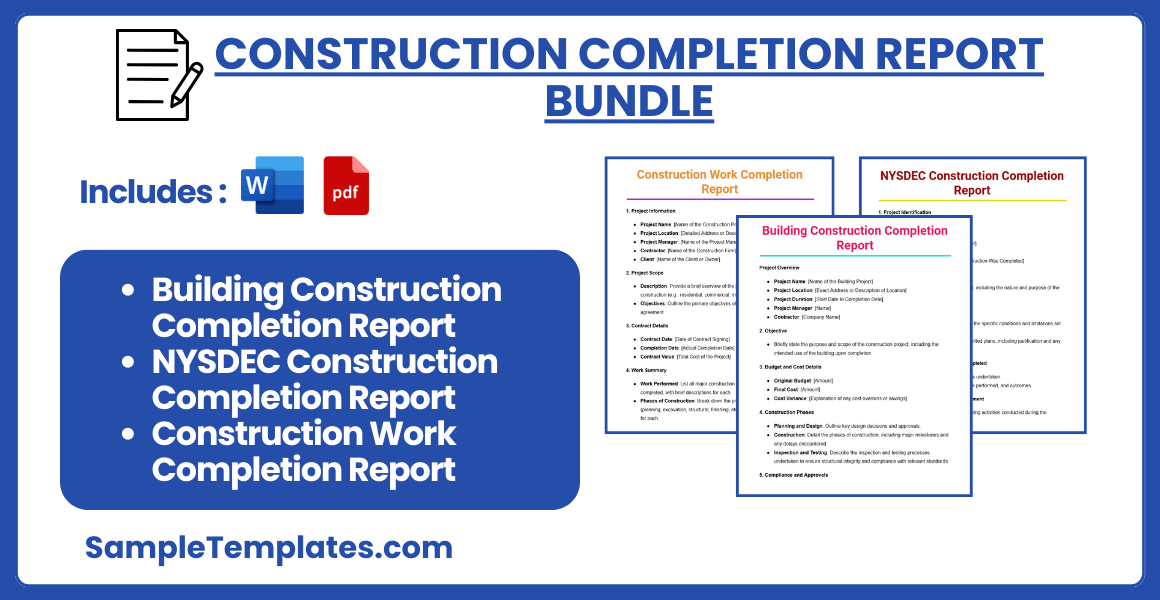 construction completion report bundle