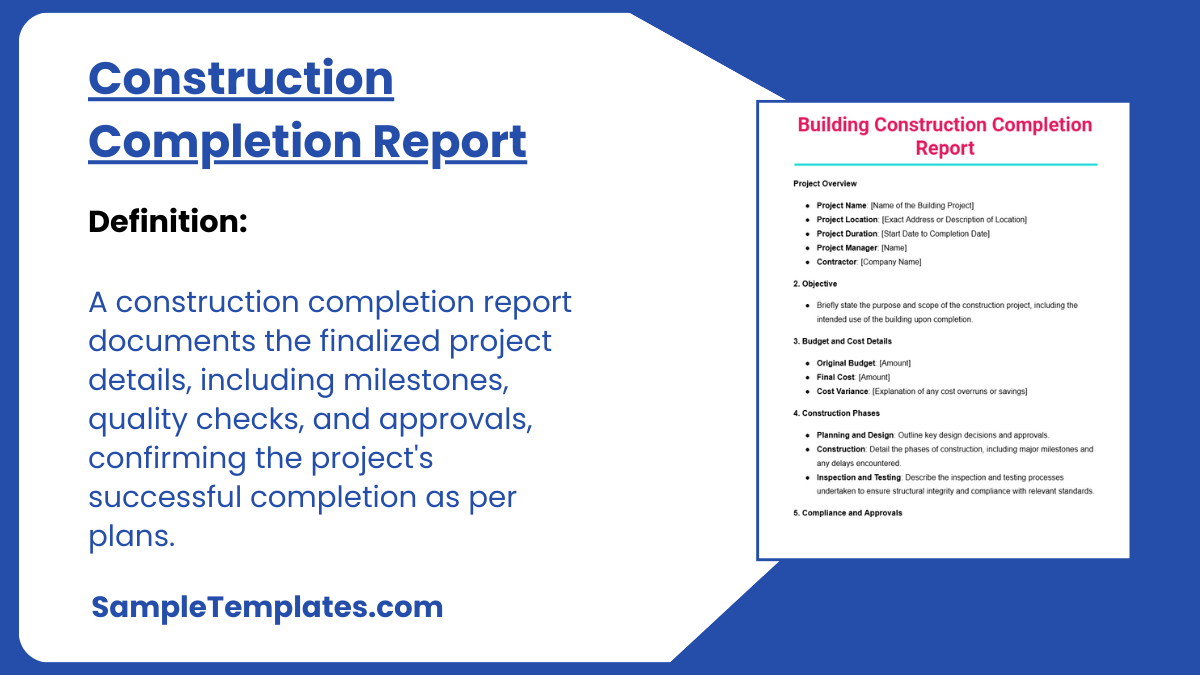 Construction Completion Report