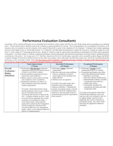 consultant performance evaluation