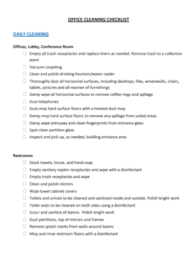 9 Best Images Of Office Cleaning Checklist Free Printable Template Riset