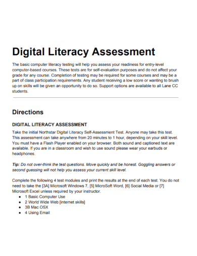 digital literacy assessment