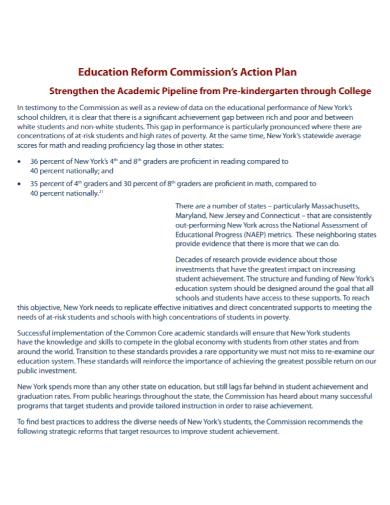 education reform commission action plan