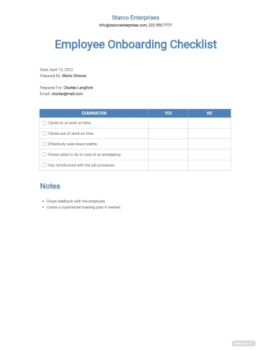 employee onboarding checklist template
