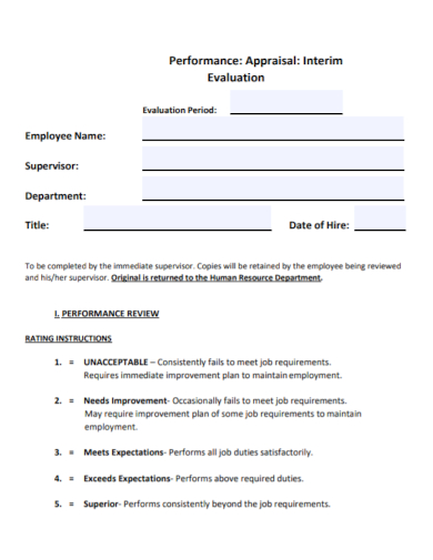 employee performance appraisal evaluation