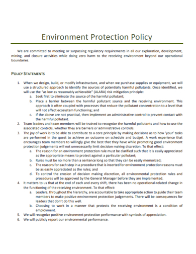 environment protection policy