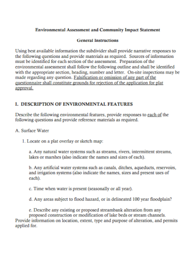 environmental community impact statement